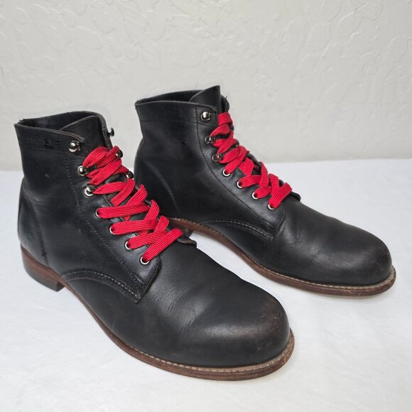 Wolverine 1000 Mile Men's Black Leather Plain Toe Boots Size 9.5 D - Picture 1 of 11